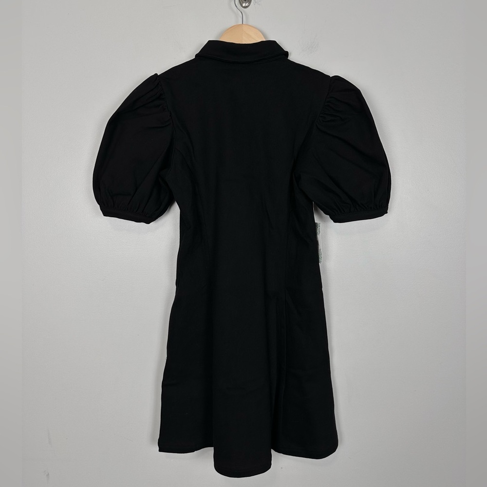 HYACINTH HOUSE Black Front Zip Denim Mini Dress SMALL - Picture 7 of 12